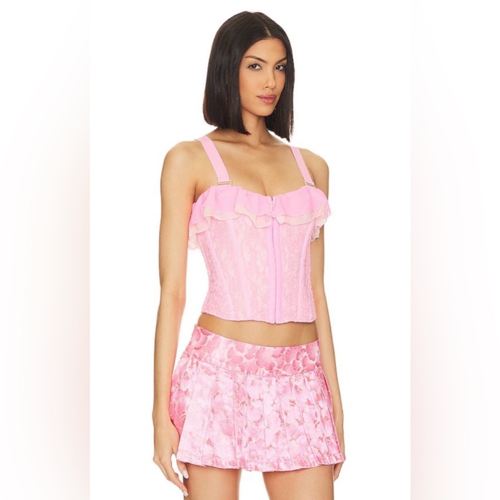 REVOLVE/ We are hah Seams Like A Princess Corset in Rose Quartz Size XS